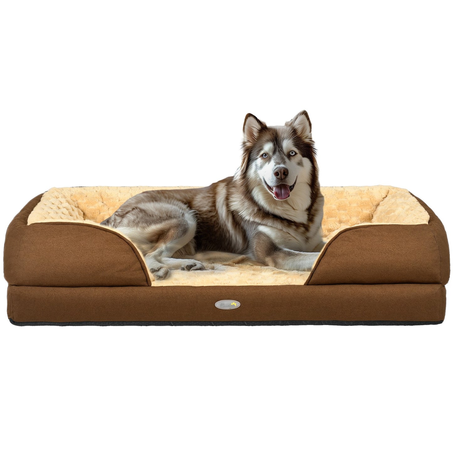 Pawhut Dog Bed Calming Pet Bed Dog Mattress for Large Dogs - Brown